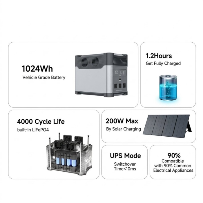 N069 1200W Fast Charging Portable Power Station