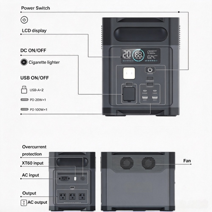 N069 1200W Fast Charging Portable Power Station